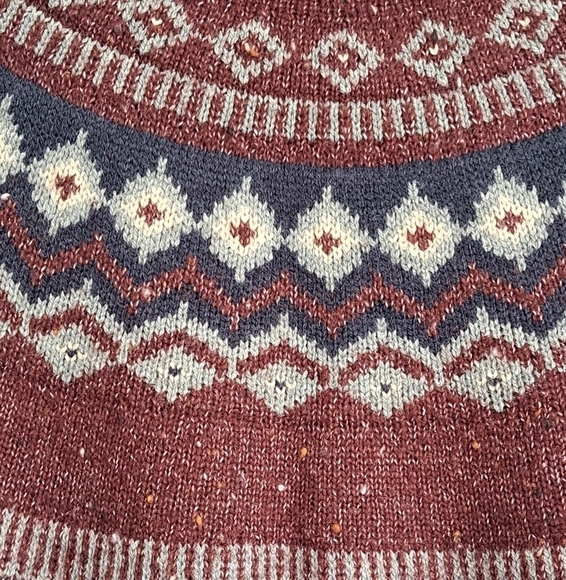 Vintage Weatherproof Fair Isle Burgundy Sweater - Picture 2 of 6